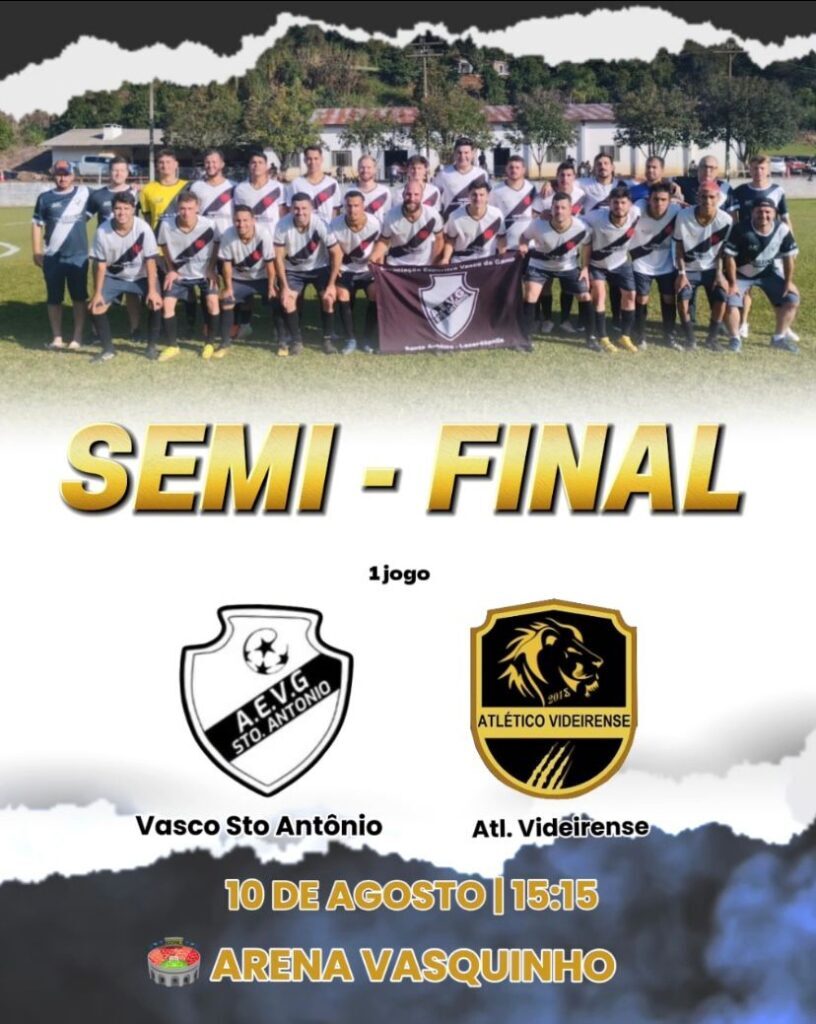 VASCO SANTO ANTÔNIO DISPUTA SEMIFINAL DA COPA DOS CAMPEÕES DO CONTESTADO NESTE DOMINGO