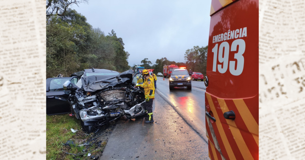 Colisão frontal na BR-470 deixa uma vítima fatal em São Cristóvão do Sul