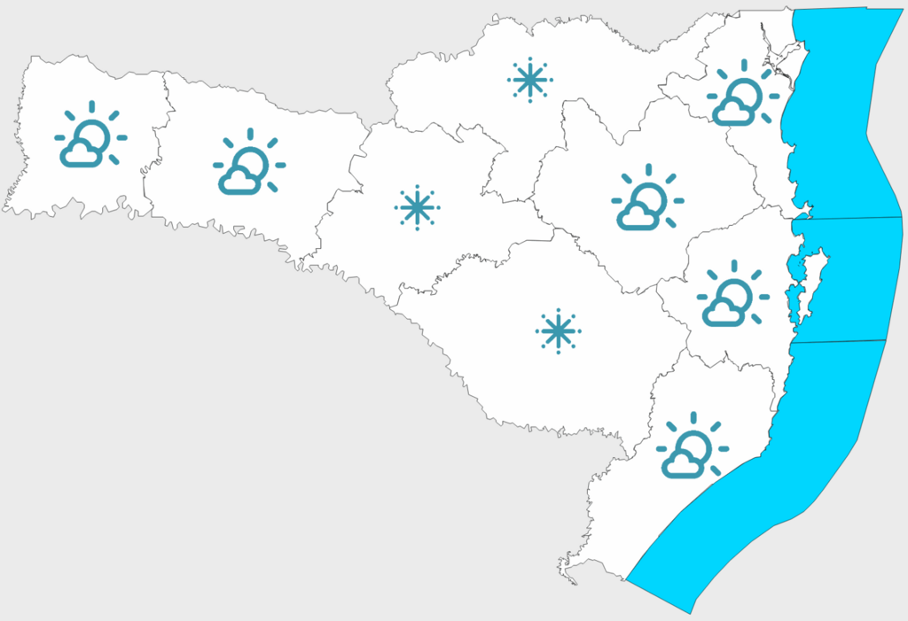 Confira a previsão do tempo para os próximos dias em SC