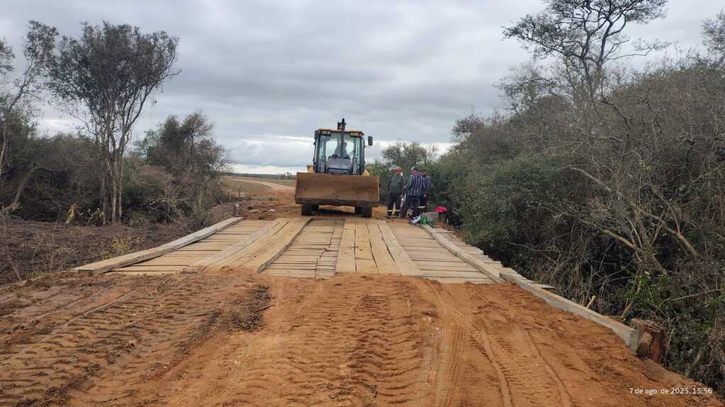 Município recupera ponte na divisa com o Uruguai