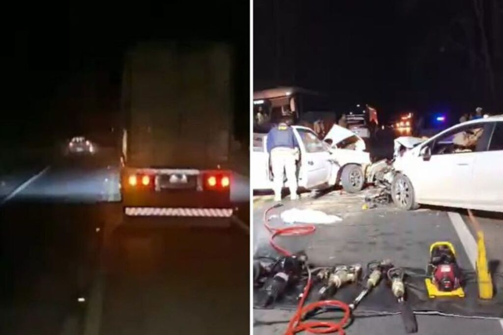 Foto: Reprodução/Redes Sociais/Corpo de Bombeiros - ‘Cheiro forte de álcool’: Motorista que causou acidente na BR-470 pode perder CNH em SC