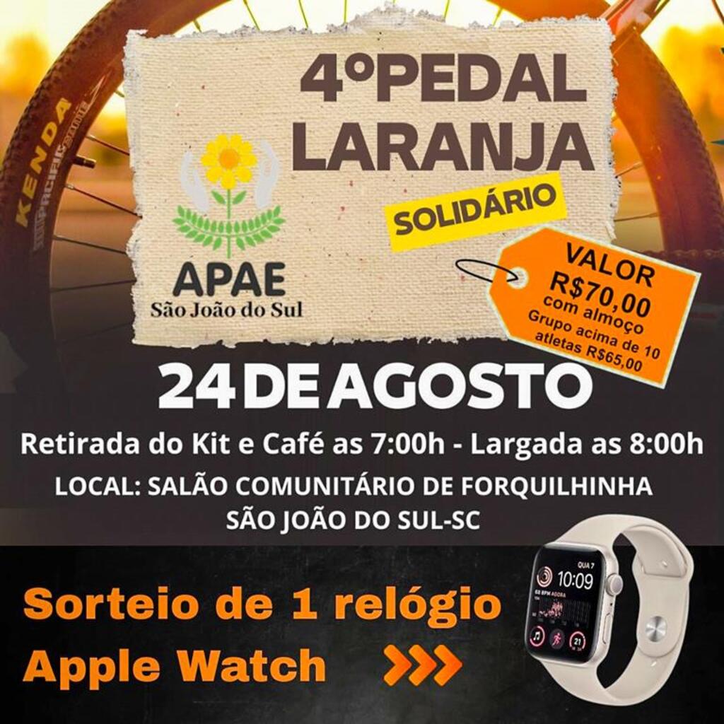 4º PEDAL LARANJA DA APAE ACONTECE NESTE DOMINGO (24) EM SÃO JOÃO DO SUL