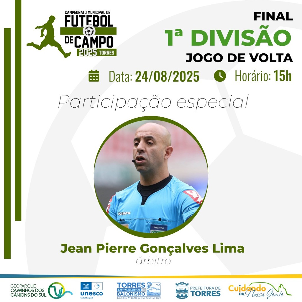 JEAN PIERRE LIMA APITA DECISÃO DA 1ª DIVISÃO DO MUNICIPAL DE CAMPO DE TORRES QUE ACONTECE NESTE DOMINGO (24)