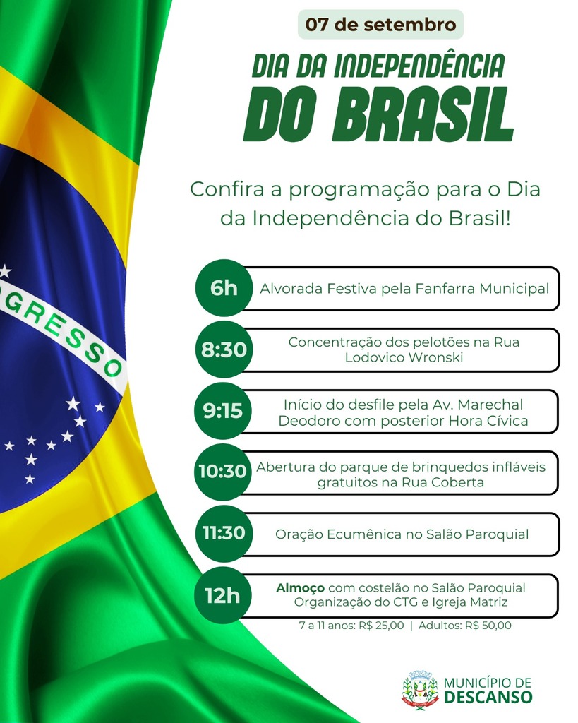Descanso celebra Semana da Pátria com programação especial