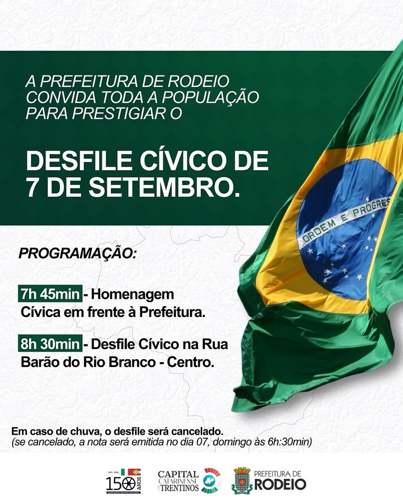 CONVITE – DESFILE CÍVICO 7 DE SETEMBRO – DIA DA INDEPENDÊNCIA