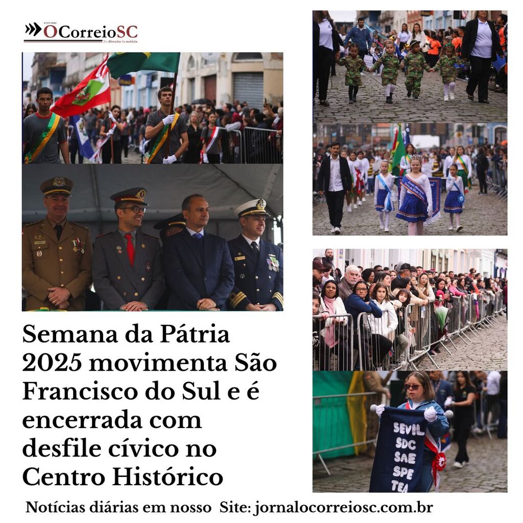 Semana da Pátria 2025 movimenta São Francisco do Sul e é encerrada com desfile cívico no Centro Histórico