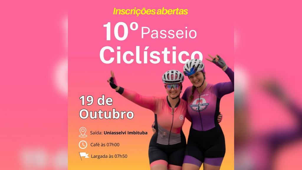 SOLIDARIEDADE! Inscrições para 10° Passeio Ciclístico em prol da Rede Feminina estão abertas