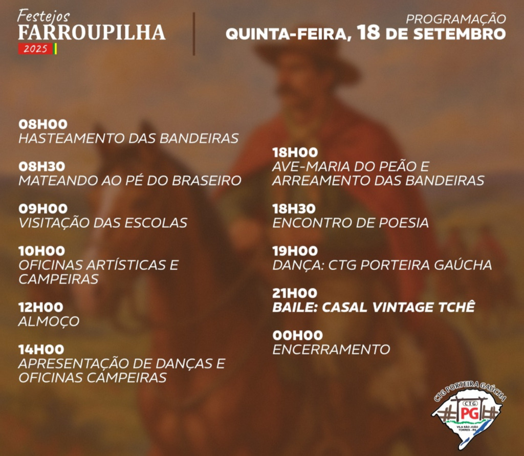 FESTEJOS FARROUPILHA EM TORRES VÃO DE 17 A 21 DE SETEMBRO NO PARQUE DE BALONISMO