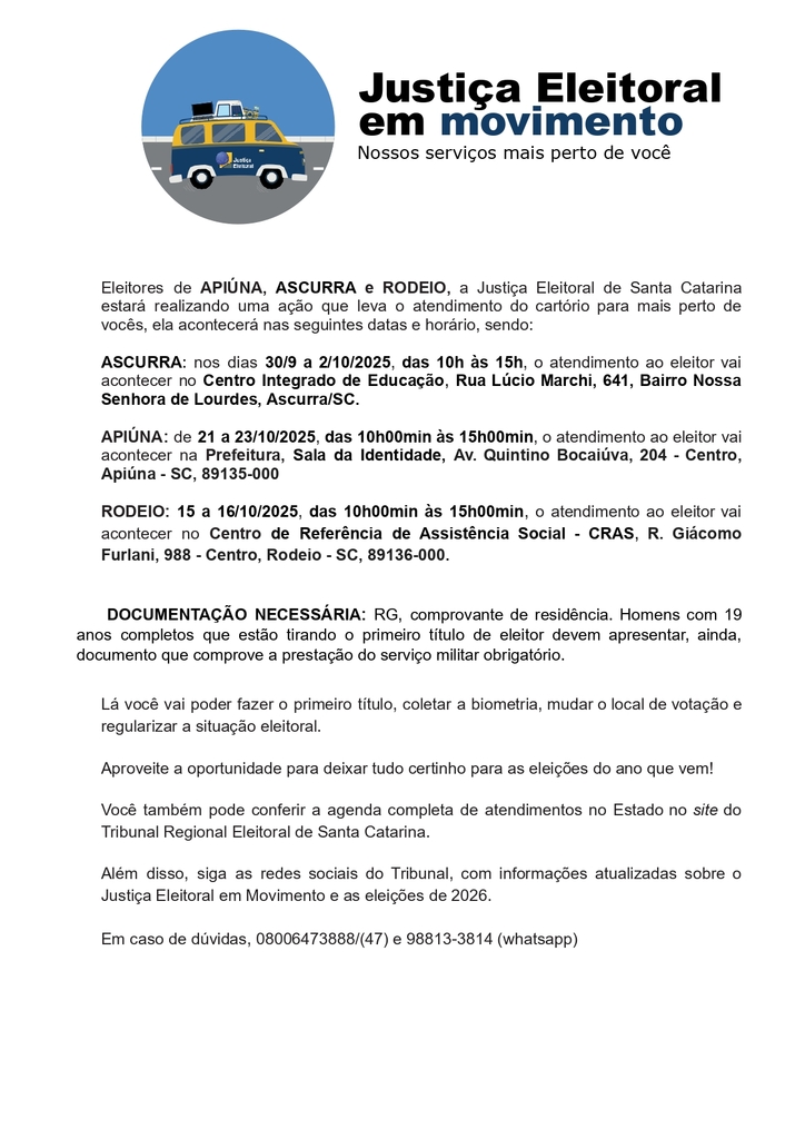 Justiça Eleitoral em movimento
