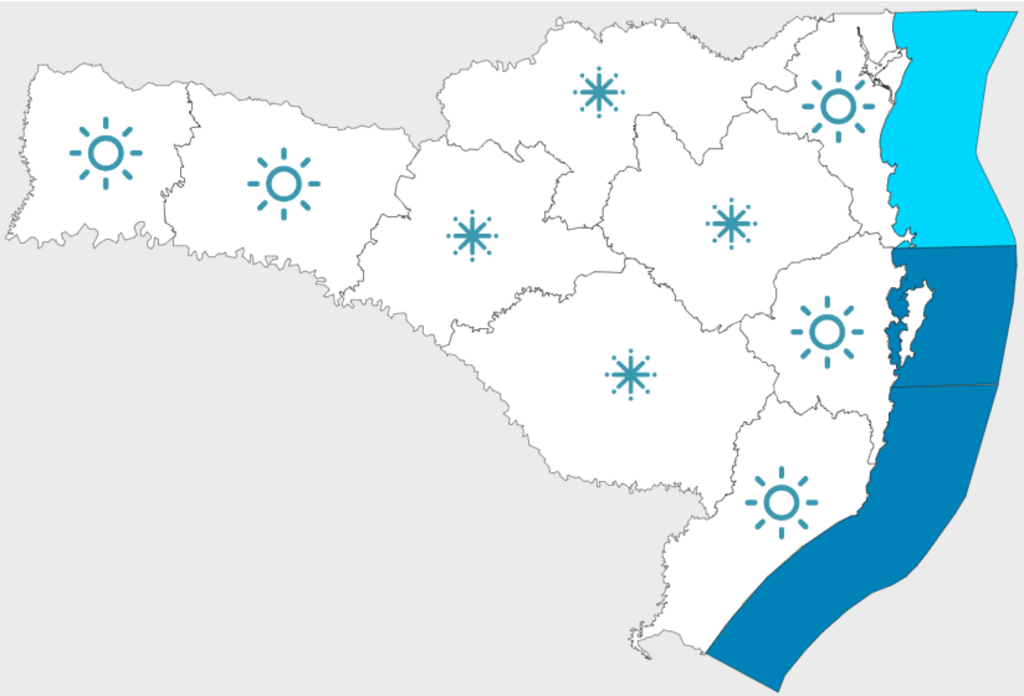 Confira a previsão do tempo para os próximos dias em SC