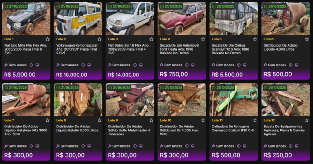 Descanso lança edital de leilão de bens inservíveis
