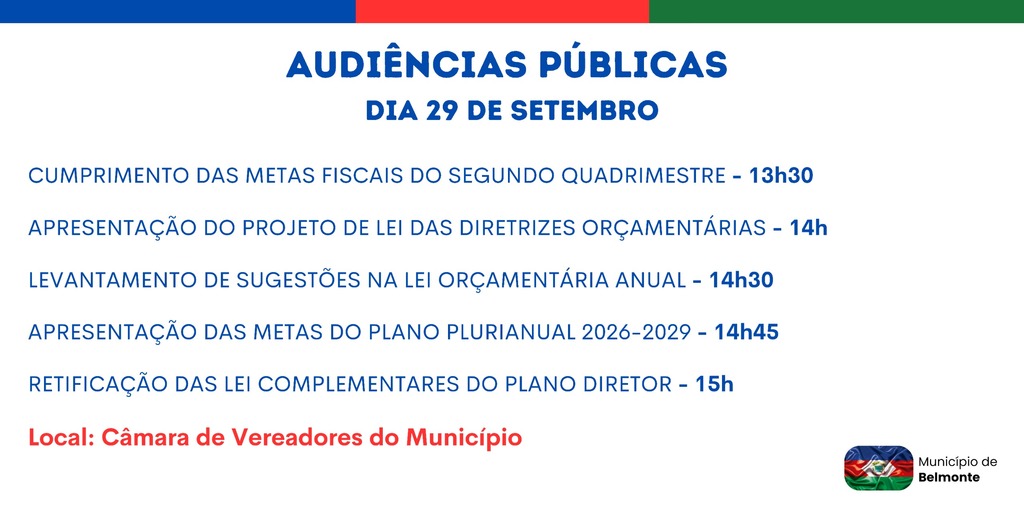 Administração Municipal realizará uma série de audiências públicas
