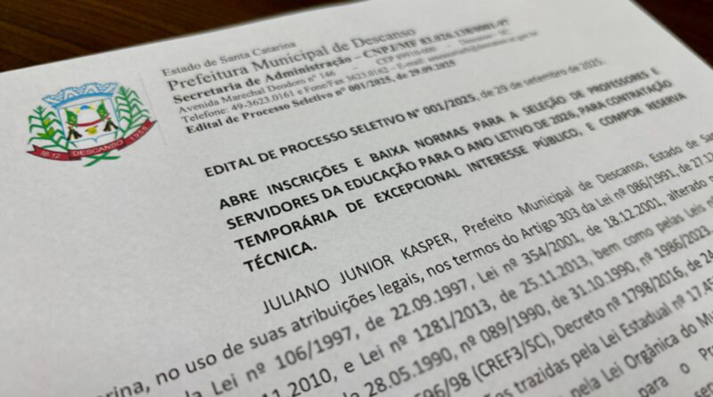 Prefeitura abre processos seletivos para profissionais da educação e cargos diversos