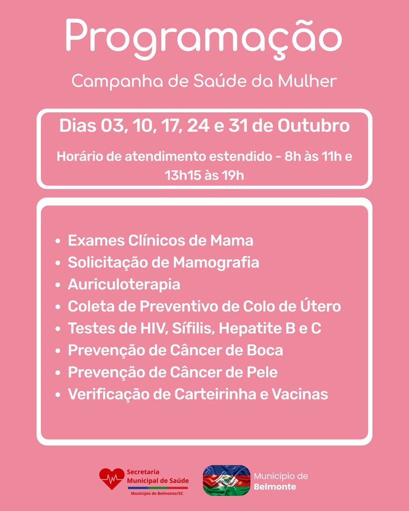 Saúde intensifica atendimentos especiais para mulheres de Belmonte