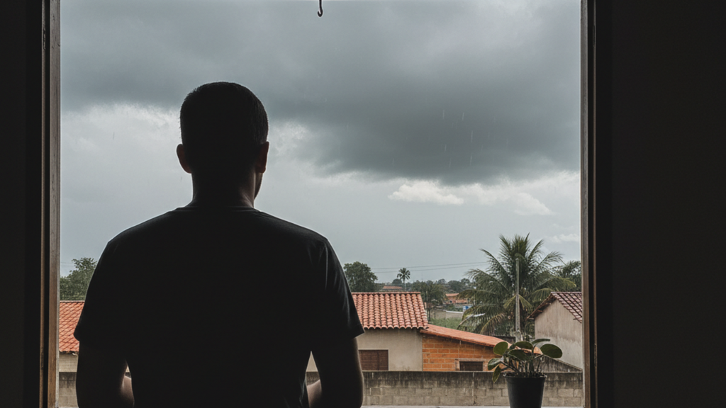 Imagem gerada por IA - Céu encoberto e chance de chuvas marcam semana em Imbituba e região