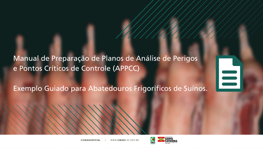 Cidasc lança manual para elaboração de planos preventivos de segurança sanitária em abatedouros frigoríficos de suínos