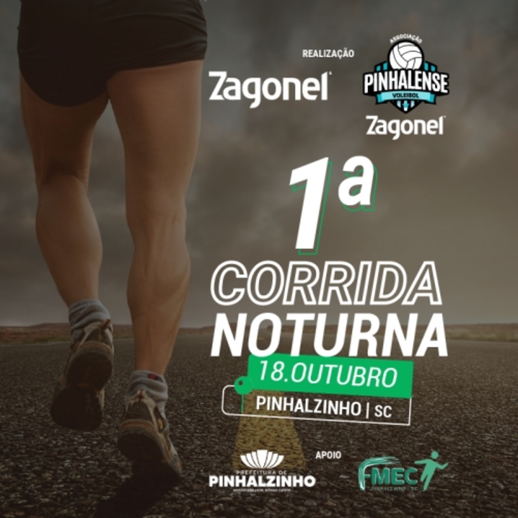 Pinhalzinho terá a 1ª Corrida Noturna Pinhalense em outubro