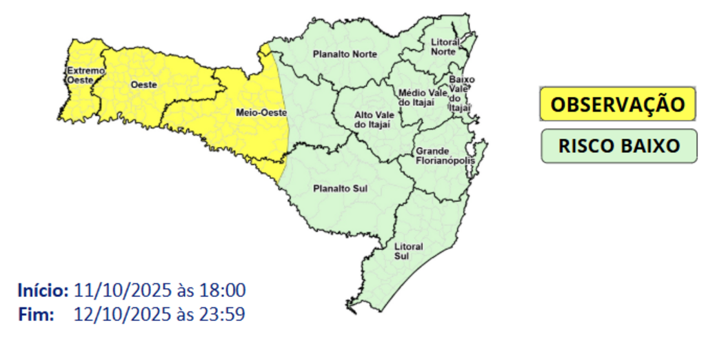 Defesa Civil alerta para a possibilidade de temporais e chuva intensa