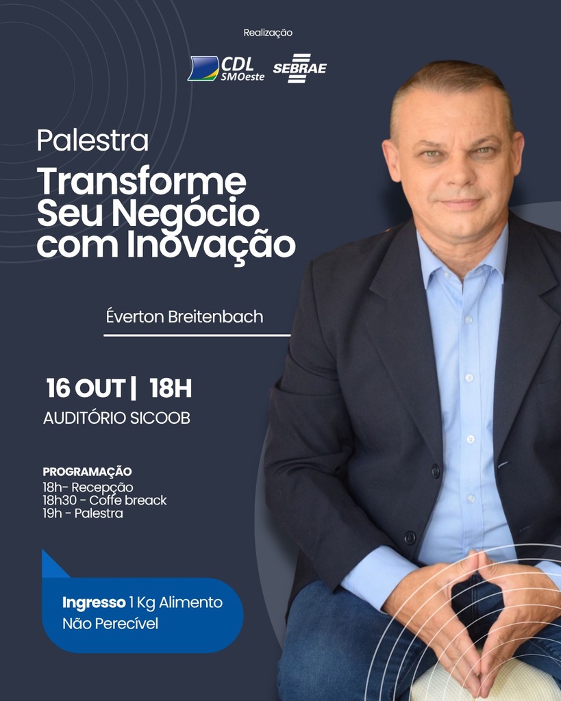 Palestra ‘Transforme seu negócio com inovação’ será na quinta-feira