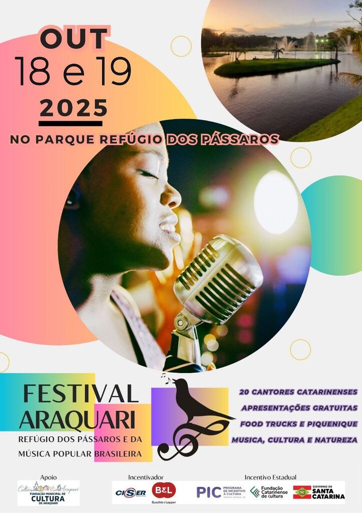 Araquari recebe Festival de musica popular no Parque Refúgio dos Pássaros