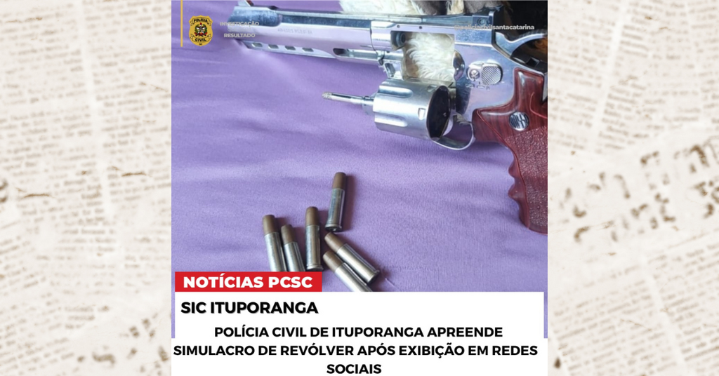 Polícia Civil de Ituporanga apreende simulacro de revólver exibido em redes sociais