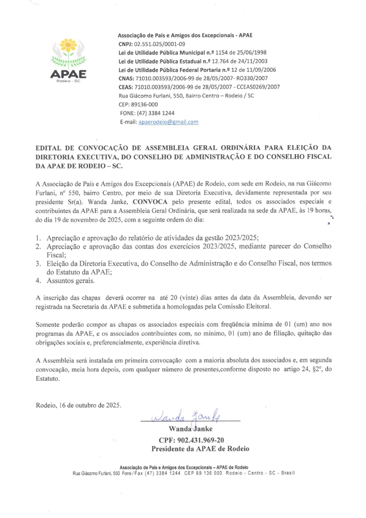 EDITAL DE CONVOCAÇÃO