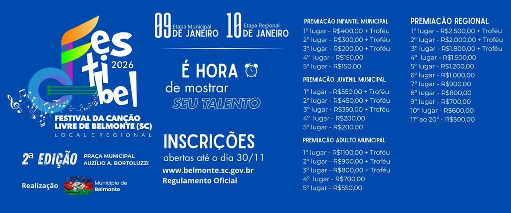 Inscrições abertas para o 2º Festival Livre da Canção de Belmonte