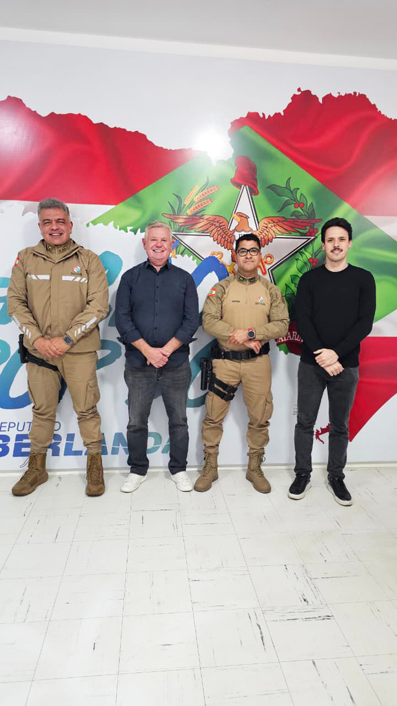 Deputado Berlanda solicita aumento de efetivo da Polícia Militar e recebe o novo comandante do 33º Batalhão em Curitibanos