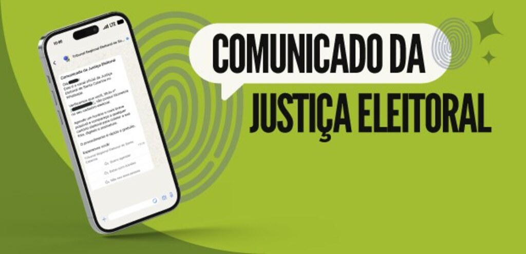 Justiça Eleitoral de SC alerta eleitores por WhatsApp sobre falta de biometria