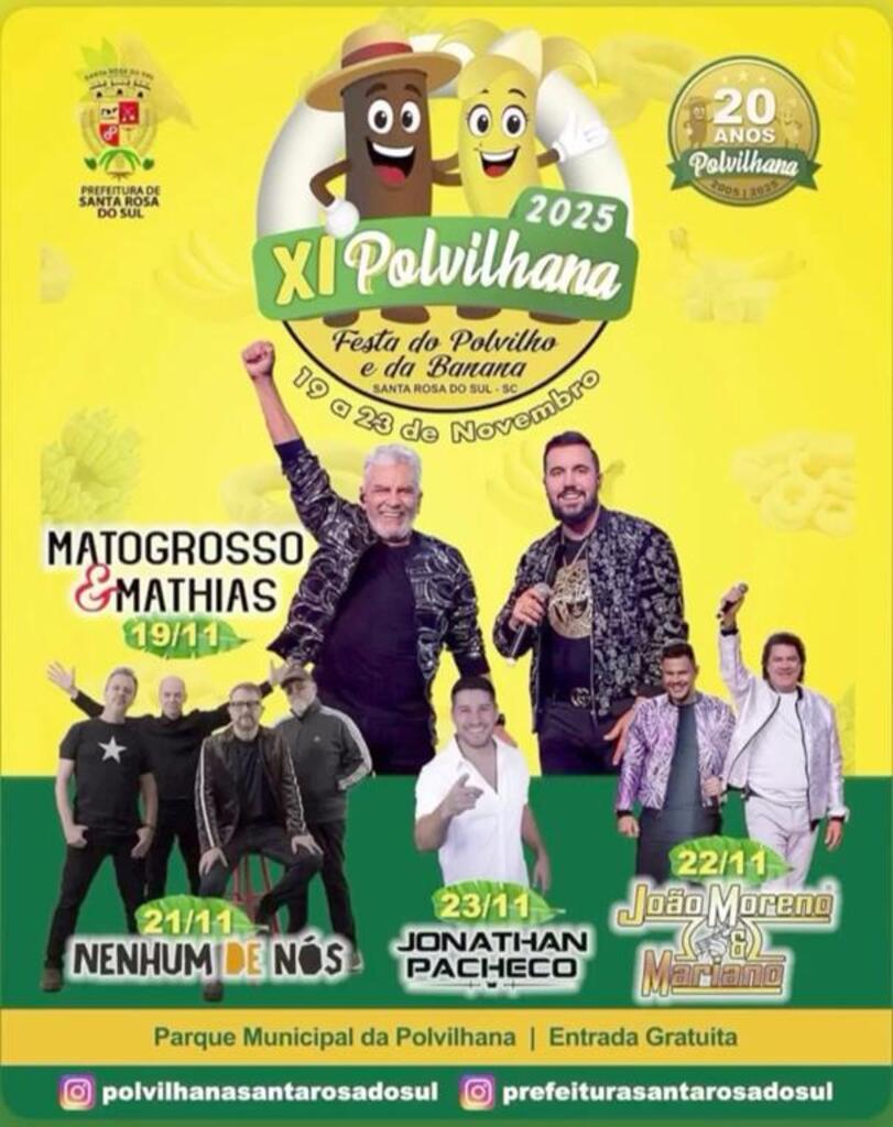 SANTA ROSA DO SUL: LANÇADA A PROGRAMAÇÃO DA XI POLVILHANA,  A MAIOR FESTA CULTURAL DA REGIÃO