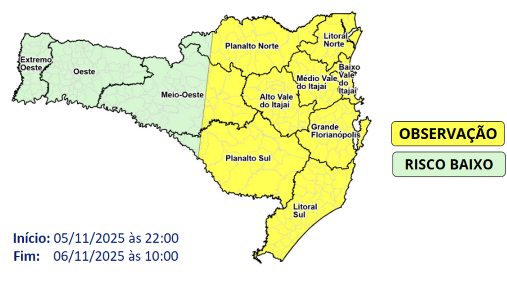 Mudança no tempo: após calor de quase 30° frente fria deve causar queda acentuada nas temperaturas no Litoral Sul de SC