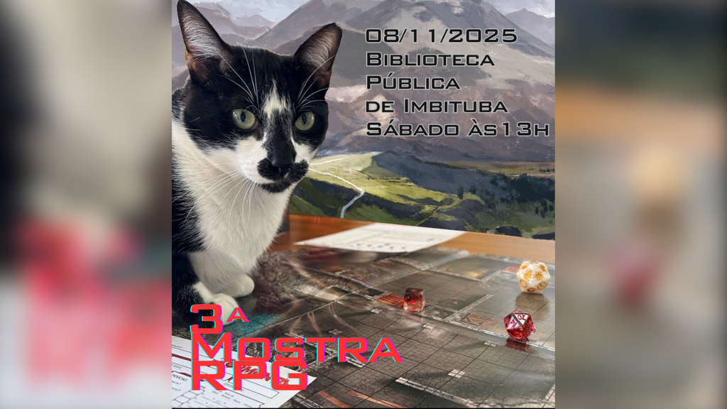 Imagem divulgação - Imbituba recebe 3ª Mostra RPG com tarde de jogos e imaginação na Biblioteca Pública