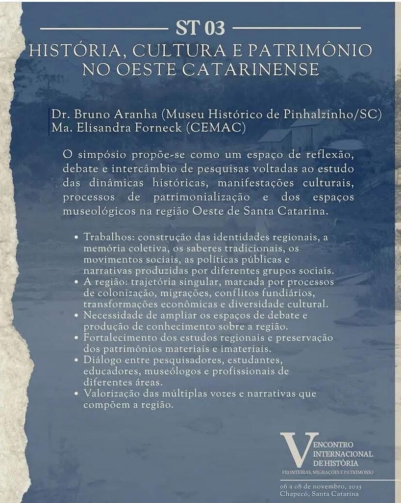 Chapecó sediará Encontro Internacional de História com foco em fronteira e migrações