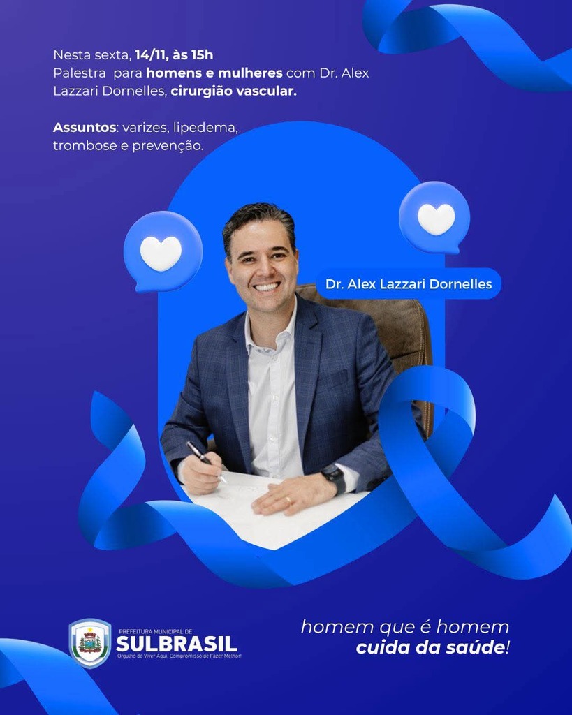 Plestra do Novembro Azul com especialista em Cirurgia Vascular