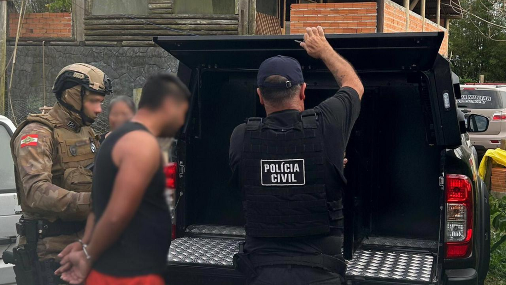 Imagem divulgação PC - Operação conjunta prende suspeito de tentativa de homicídio por dívida trabalhista em Imbituba