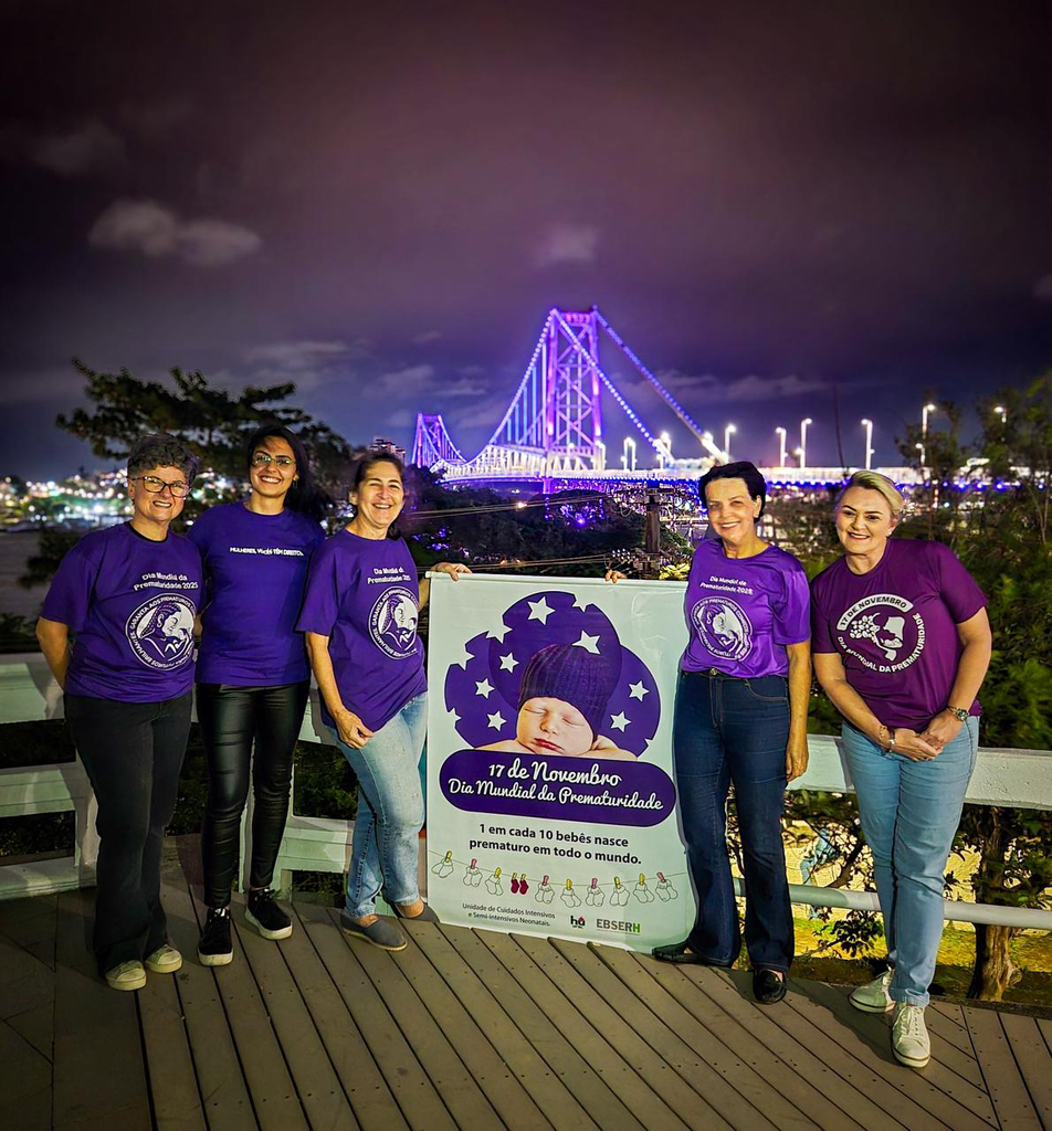 Ponte Hercílio Luz será iluminada de roxo em ação pelo Dia Mundial da Prematuridade