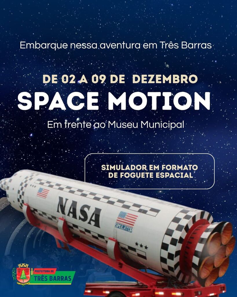 Três Barras terá simulador do espaço sideral de 02 a 09 de dezembro