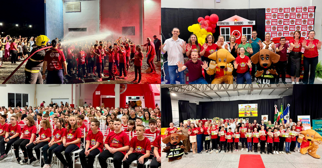 Crianças celebram conclusão do Bombeiro Mirim em Salete