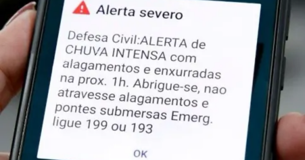 Recebeu o alerta? Entenda o aviso emitido para celulares no Alto Vale nesta sexta-feira