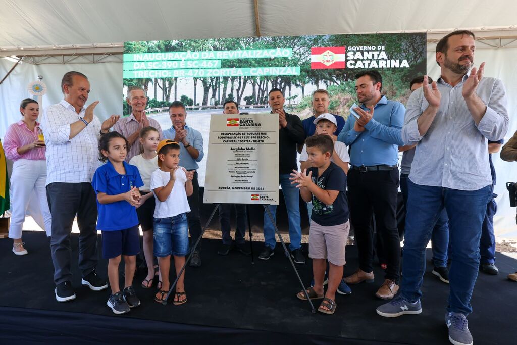 Estrada Boa: Jorginho Mello inaugura revitalização da SC-390 e da SC-467 entre Zortéa e Capinzal