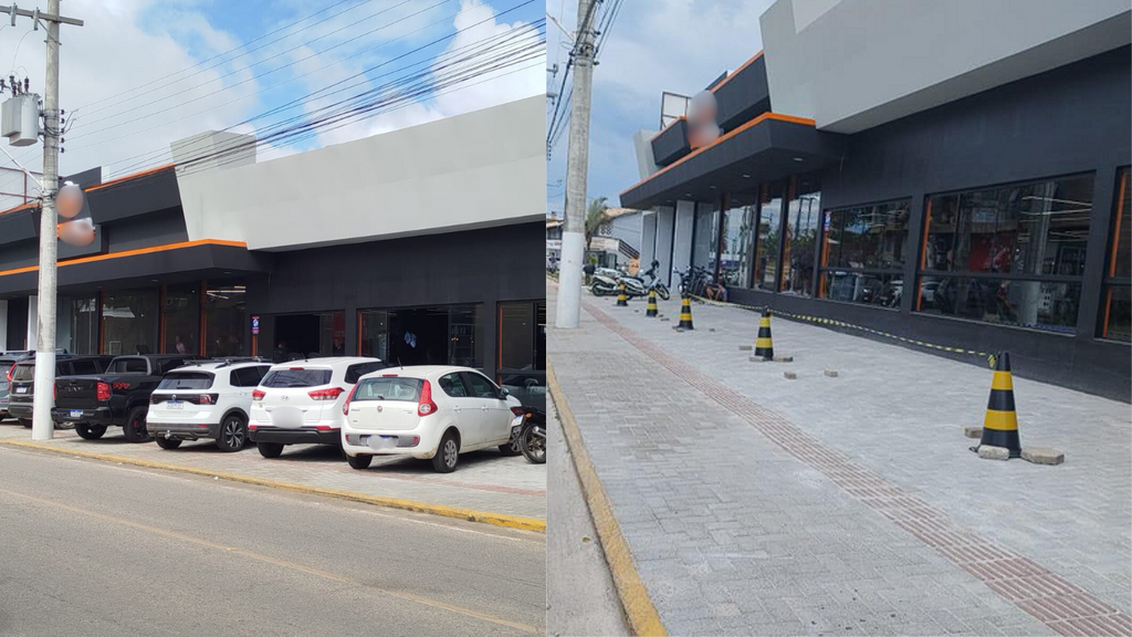 Foto: Reportagem RSC/94,7FM e Divulgação - Risco a pedestres em estacionamento irregular leva Secretaria de Segurança a intervir em Garopaba