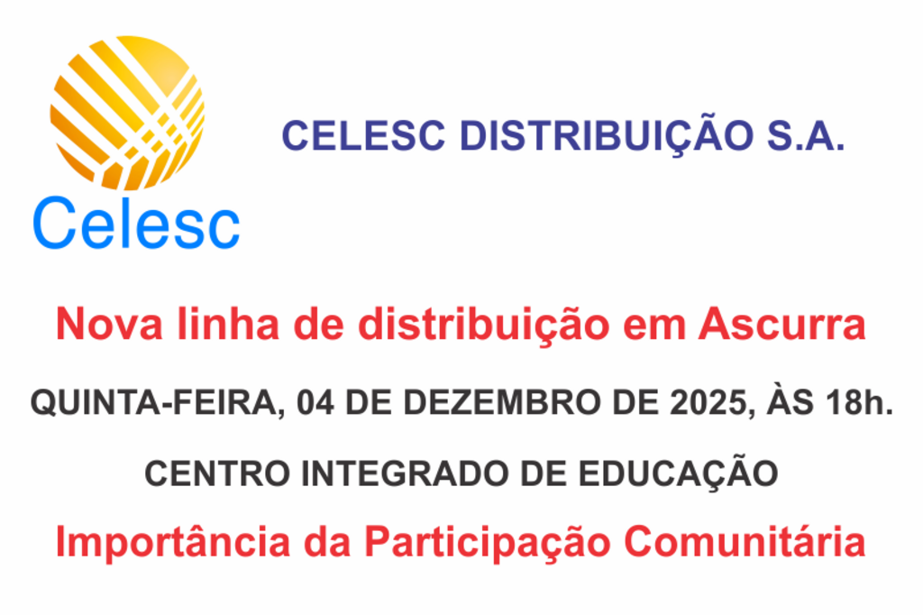 Ascurra: Audiência Pública Discute Impacto de Nova Linha de Distribuição e Subestação da Celesc