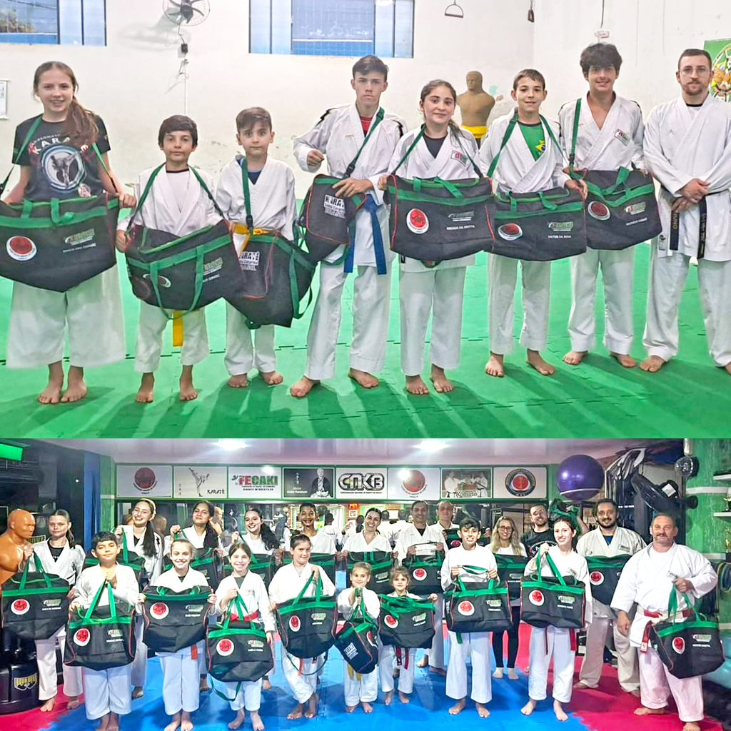 ENTREGA DE MOCHILAS PERSONALIZADAS AOS ATLETAS DO KARATÊ DE CAPINZAL