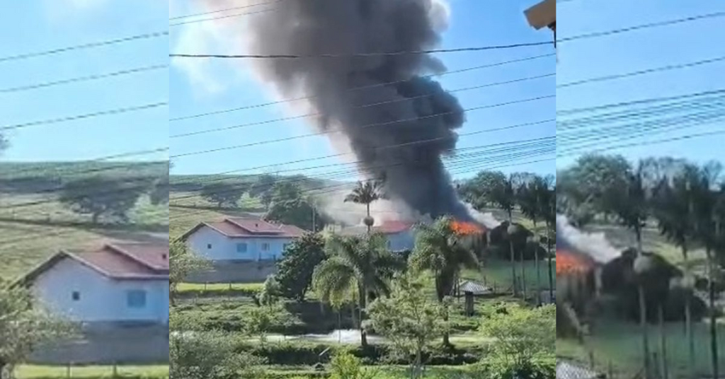 Bombeiros combatem incêndio na manhã desta sexta-feira em residência na cidade de Witmarsum