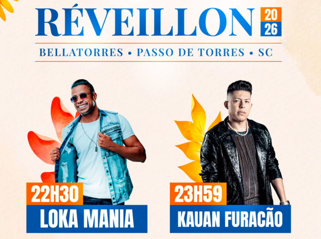 RÉVEILLON TERÁ SHOWS GRATUITOS NO CAMPO À BEIRA-MAR EM BELLATORRES