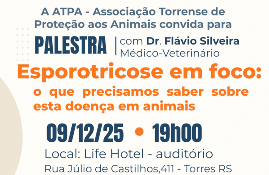 ATPA PROMOVE PALESTRA SOBRE ESPOROTRICOSE EM ANIMAIS COM ESPECIALISTA NA ÁREA