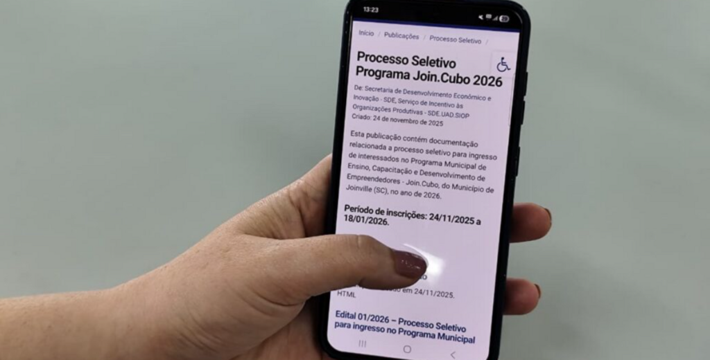 Prefeitura de Joinville abre inscrições gratuitas para incubadora de empreendedorismo Join.Cubo