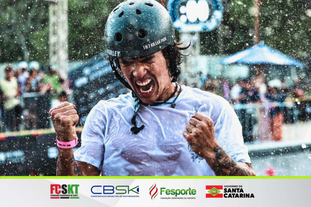 Skatista catarinense Pedro Carvalho celebra título de campeão do Skate Total Urbe