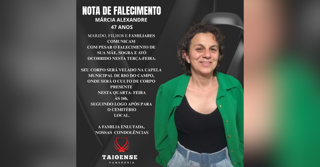 Nota de falecimento: Márcia Alexandre
