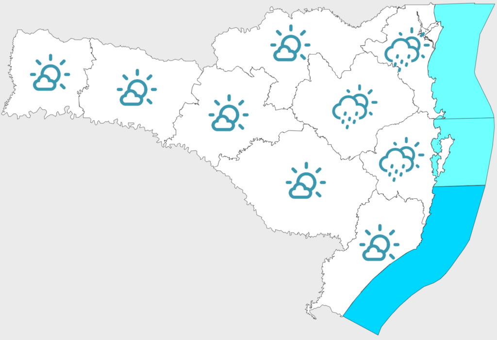 Confira a previsão do tempo para os próximos dias em SC